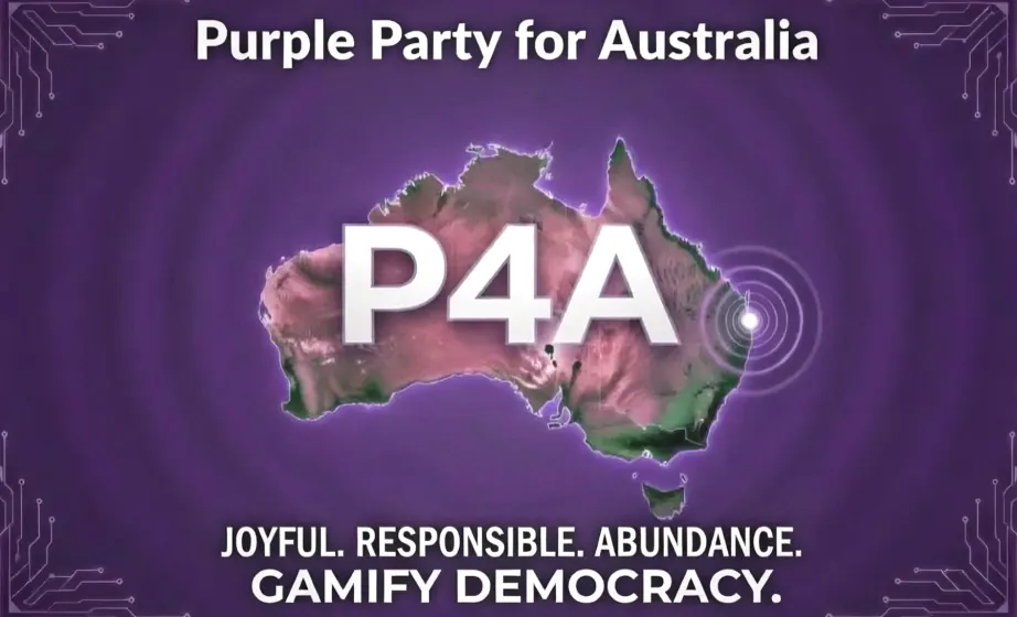 Purple Party for Australia civic map artwork